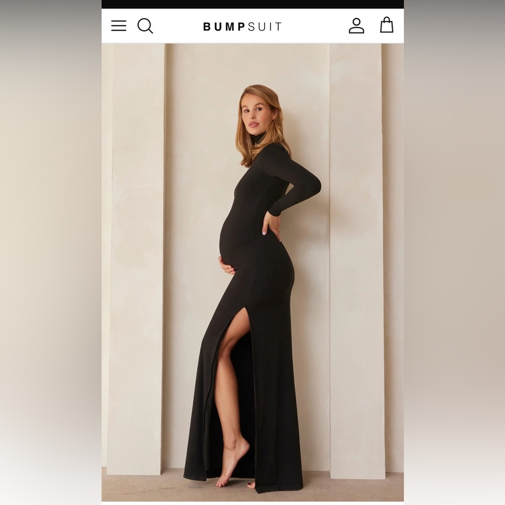 Bumpsuit black maternity dress.